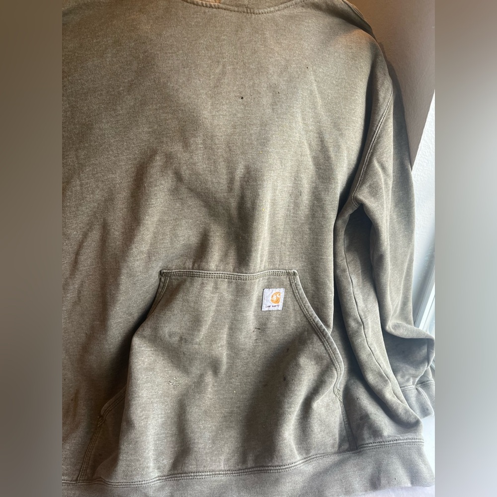 CARHARTT‎ Original Fit Pullover Hoodie Sweatshirt Black Distressed